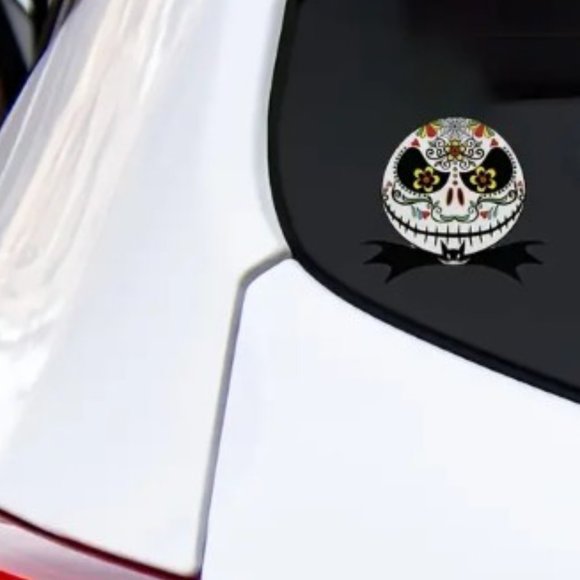 Sugar Skull Style Jack Skellington Vinyl Sticker - Picture 4 of 5